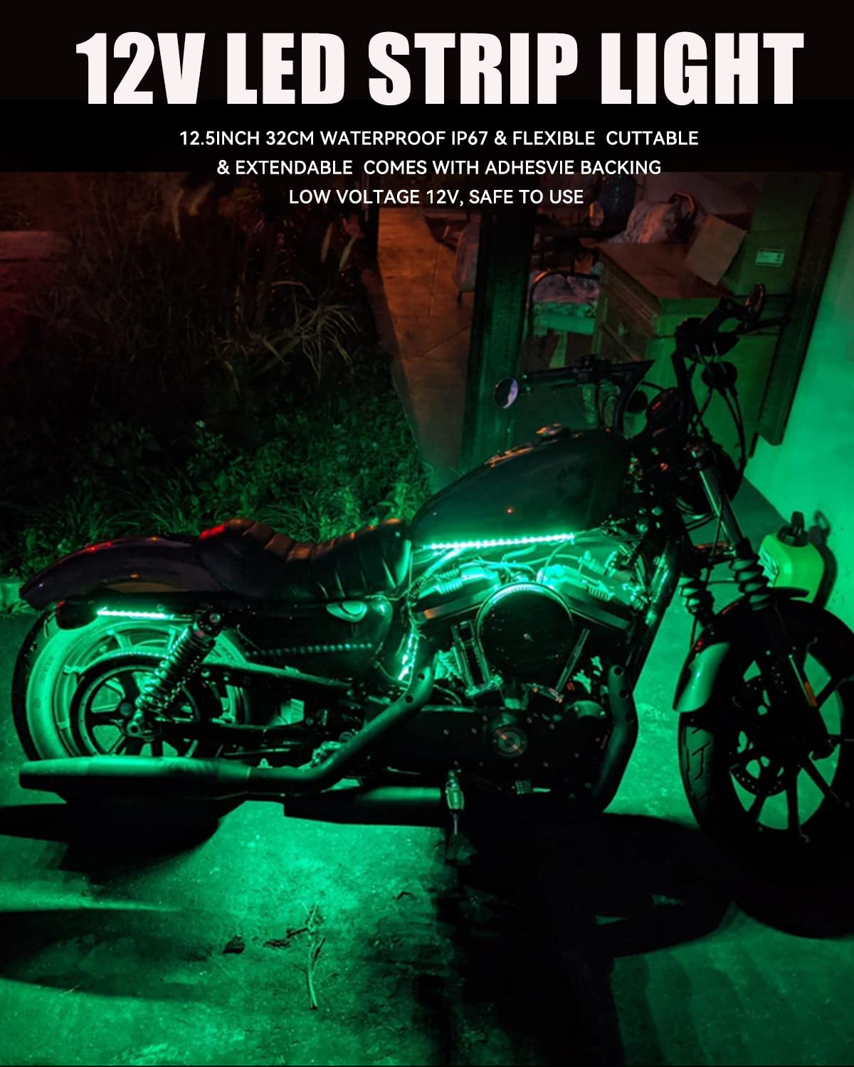 Keiurot 32cm green LED strip on exterior grille area for accent lighting.