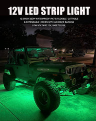 Keiurot 32cm green LED strip underbody glow for exterior accents on a vehicle.