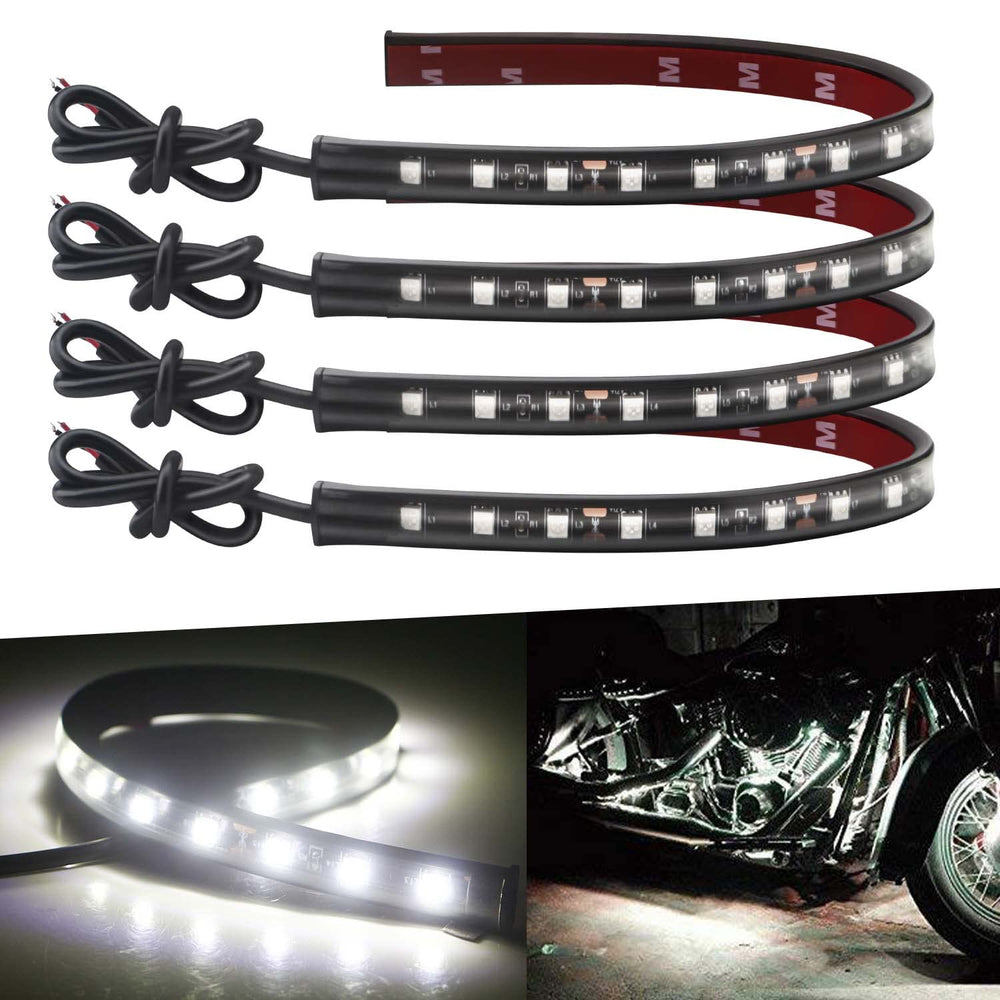 Keiurot 32cm white LED strip close-up, flexible for easy undercar or interior lighting.