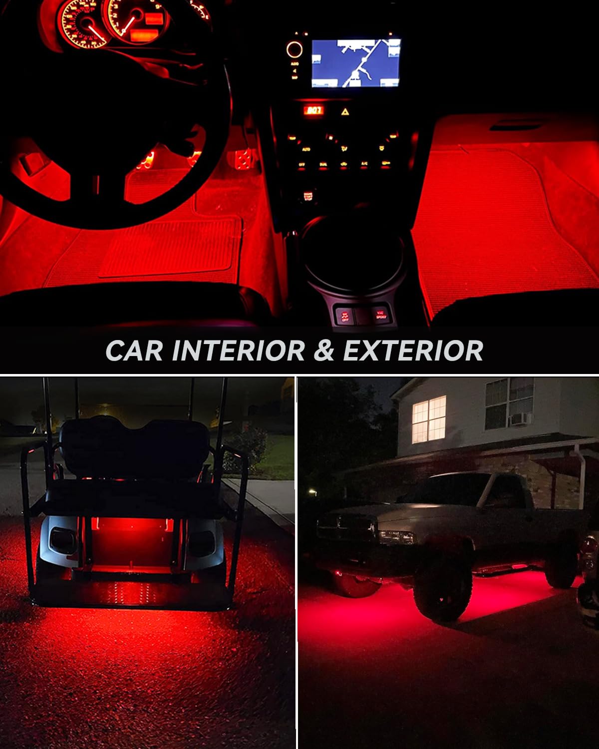 Keiurot red LED strip installed in a boat interior creates a warm mood