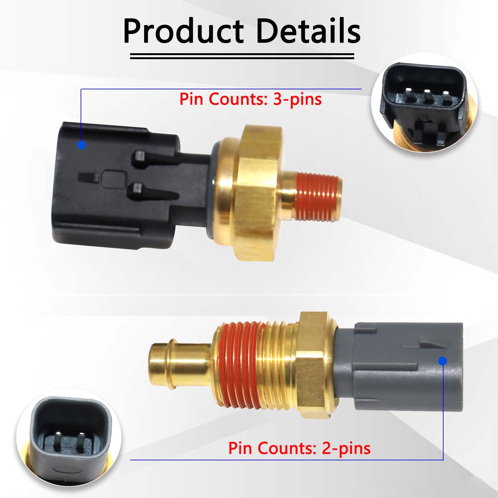 KEJSTED coolant temperature sensor 2-pack for engine cooling management.