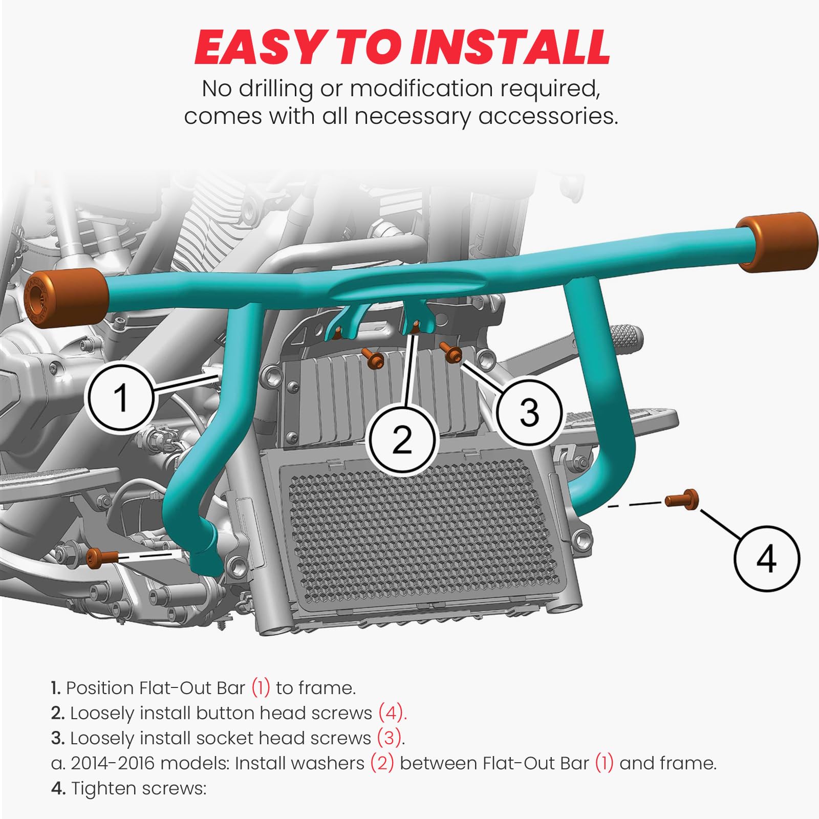 Kekykm 2014-2026 Harley crash bar durability for rugged use