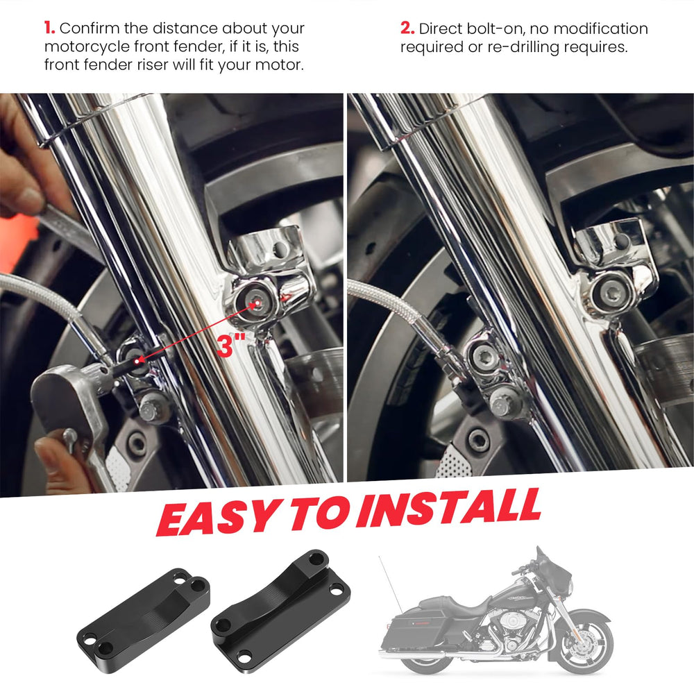 Kekykm front fender riser 20mm fitment across Harley models with 21-inch wheels