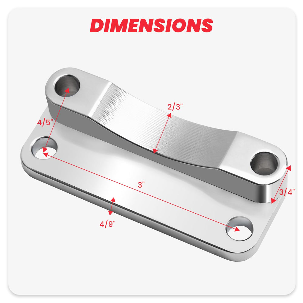 Kekykm front fender riser 20mm installation view showing easy two-hole mounting