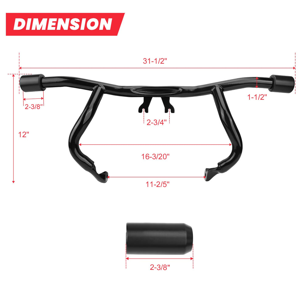 Kekykm front-tank protection crash bar visual on Harley