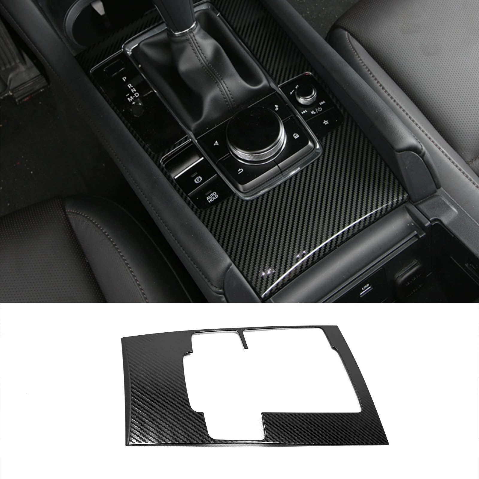 KELEIMAI Mazda 3 gear shift knob carbon fiber cover enhances cockpit aesthetics and protection