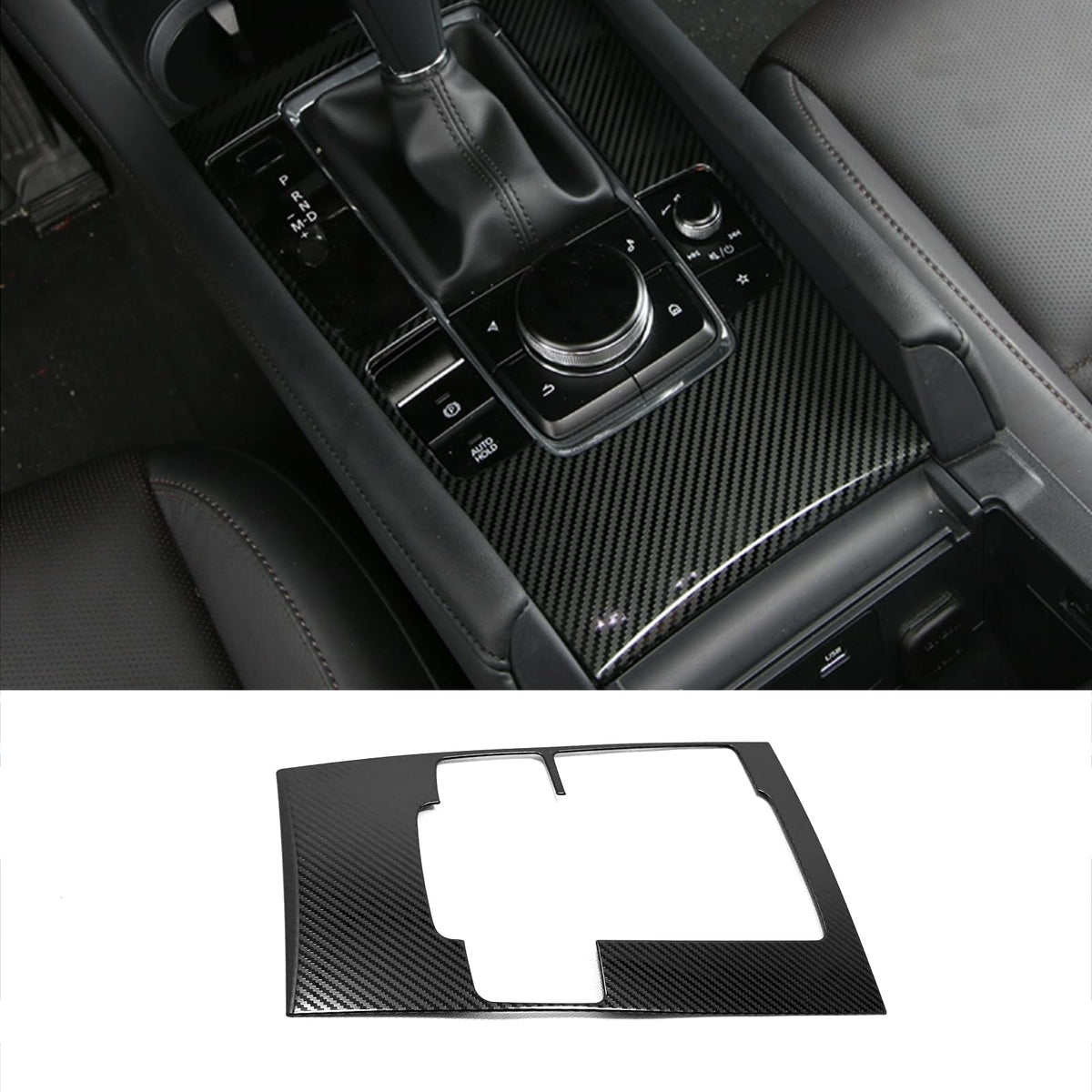 KELEIMAI Mazda 3 gear shift knob carbon fiber cover enhances cockpit aesthetics and protection