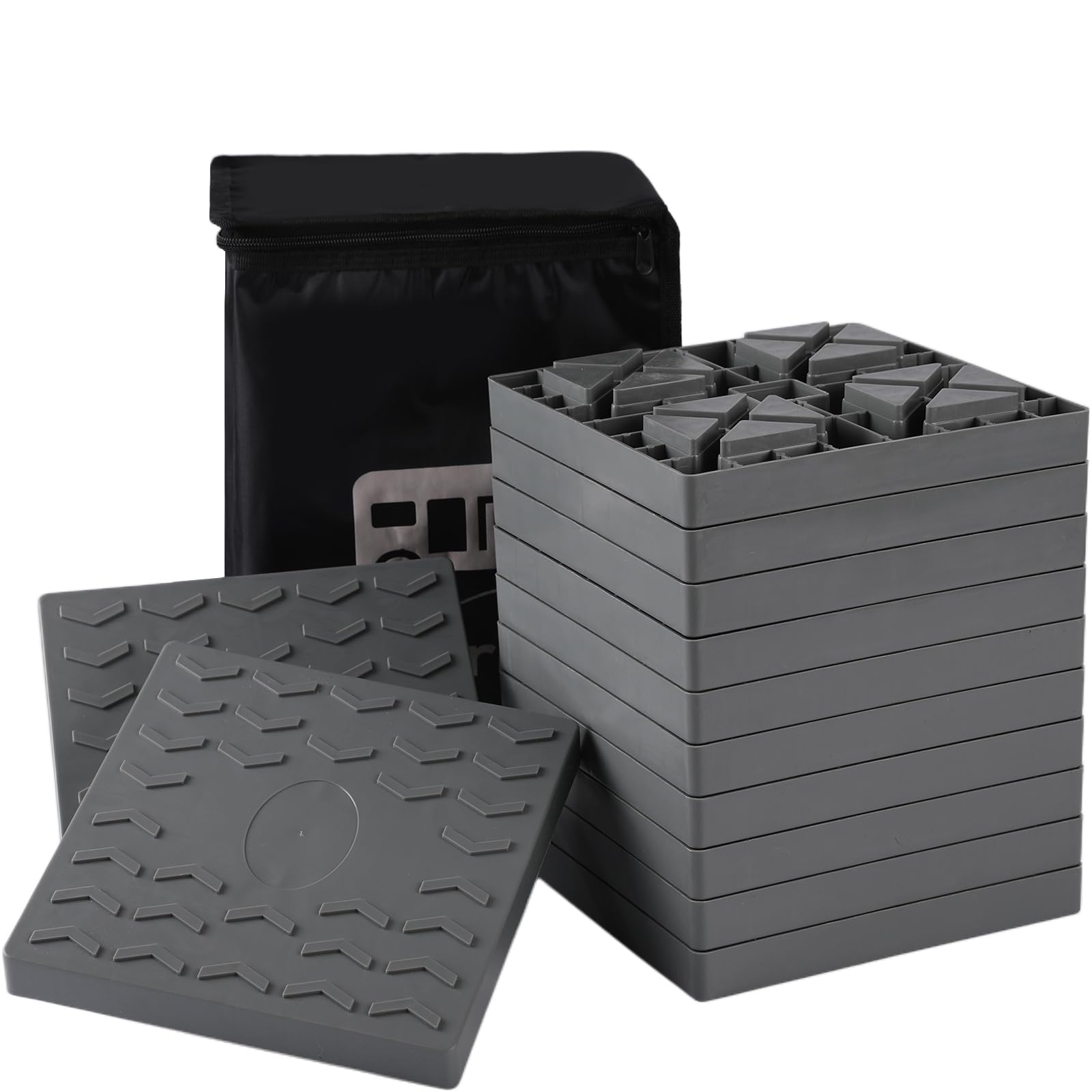 Keltrion camper leveling blocks interlocking top view for stable RV setup