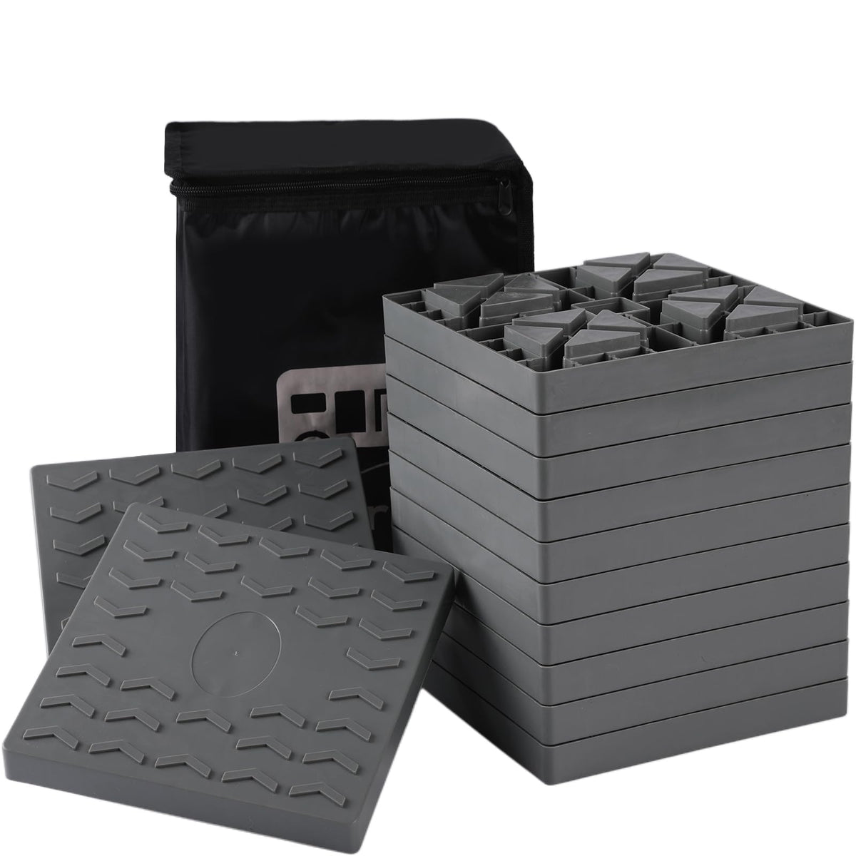 Keltrion camper leveling blocks interlocking top view for stable RV setup