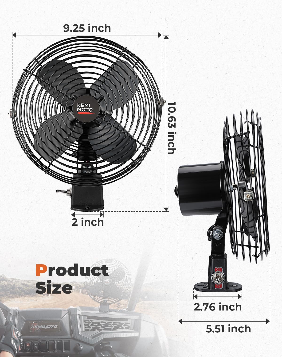 KEMIMOTO 12V cooling fan operates quietly during use