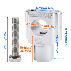 KEMIMOTO 25mm handlebar diameter fit suits many motorcycles.
