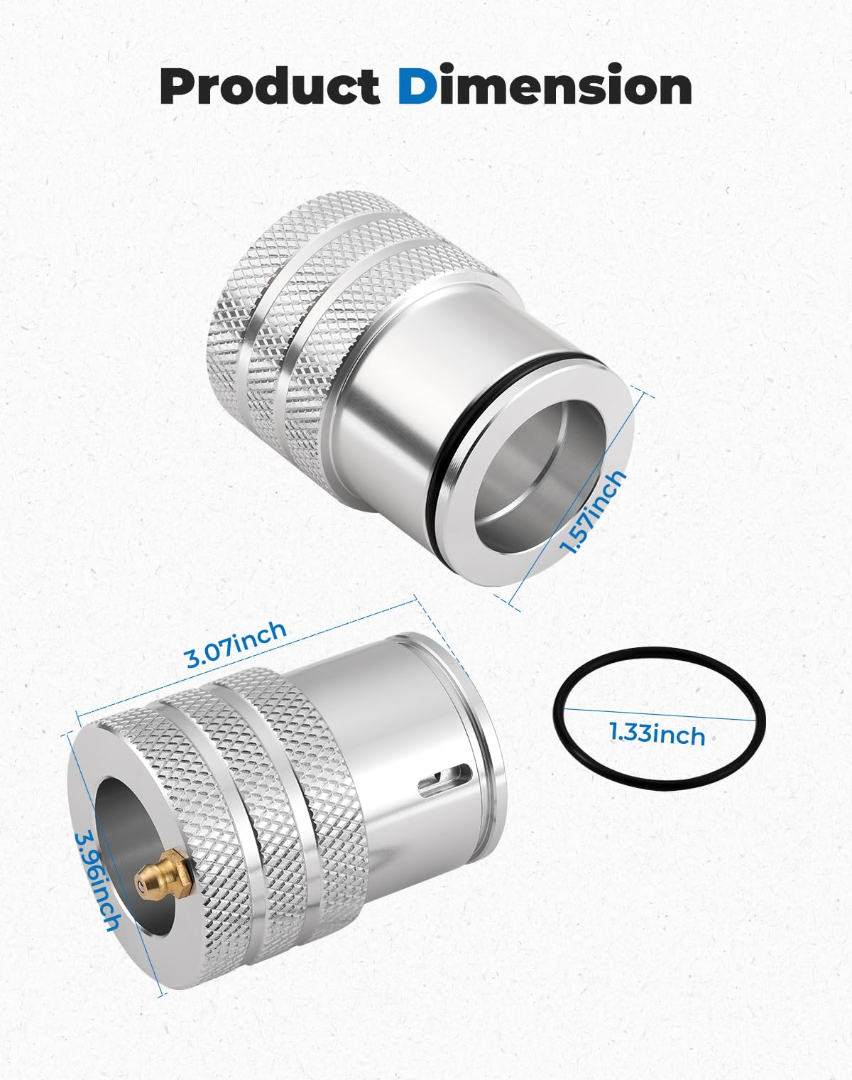 Kemimoto knurled grip detail highlighting non‑slip handling during installation