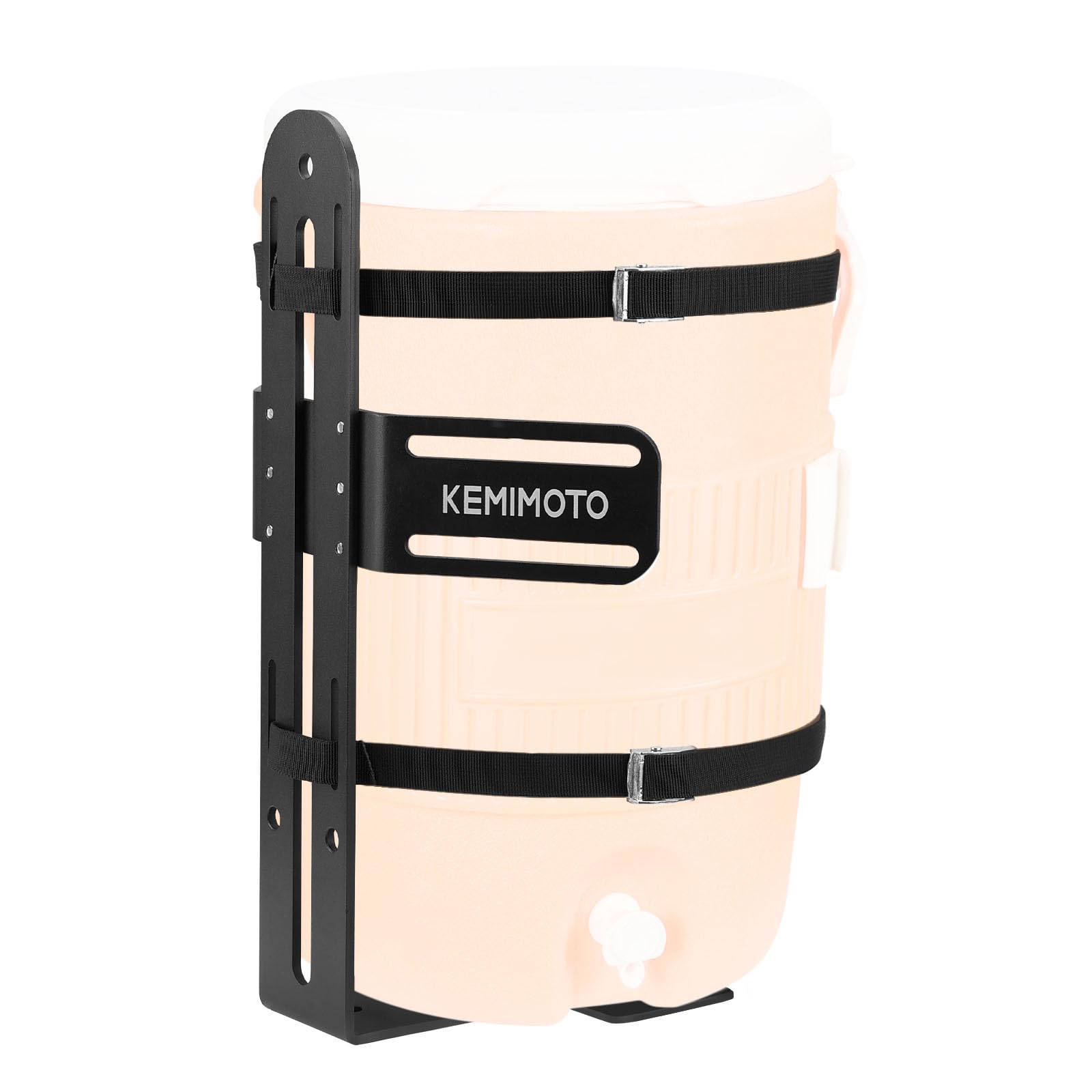 KEMIMOTO 5-gallon water cooler holder mounted on a trailer for easy access.