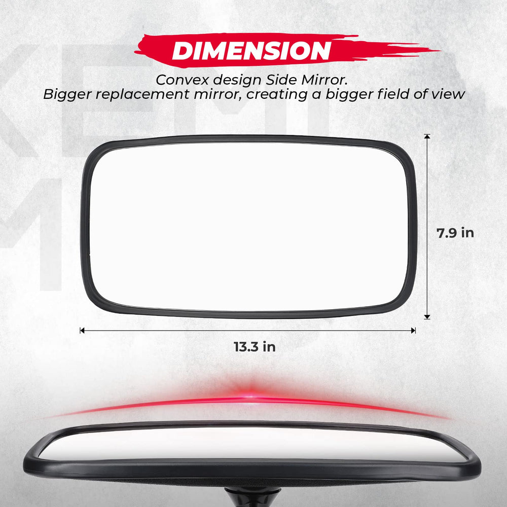KEMIMOTO ABS housing with glass mirror resists impacts while keeping clarity.