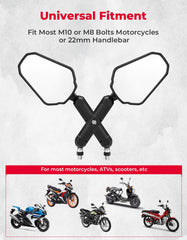 KEMIMOTO ABS-shell mirrors with aluminum rods offer durable performance on rugged rides