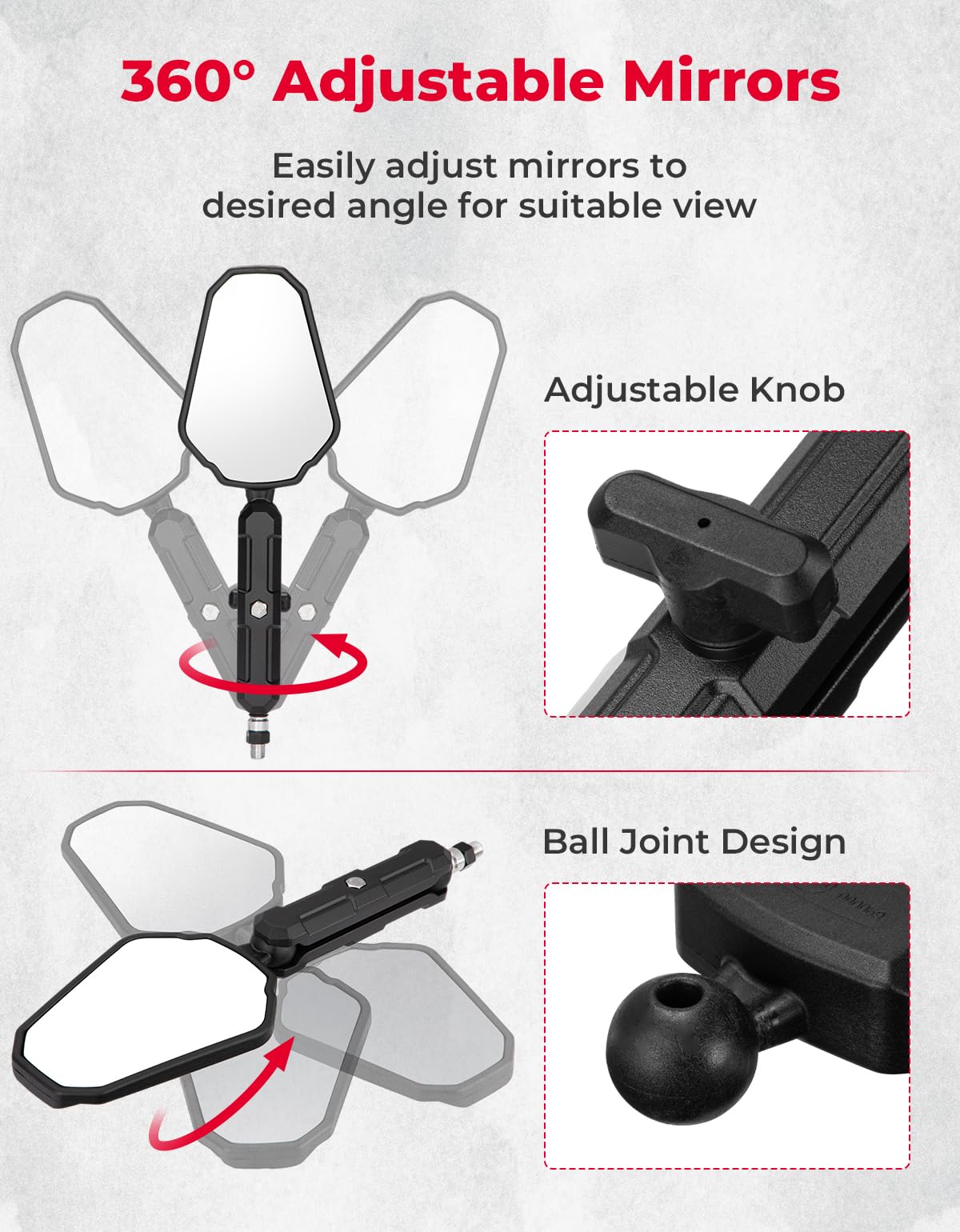 KEMIMOTO ball-bolt design enhances stability and reduces looseness during terrain changes