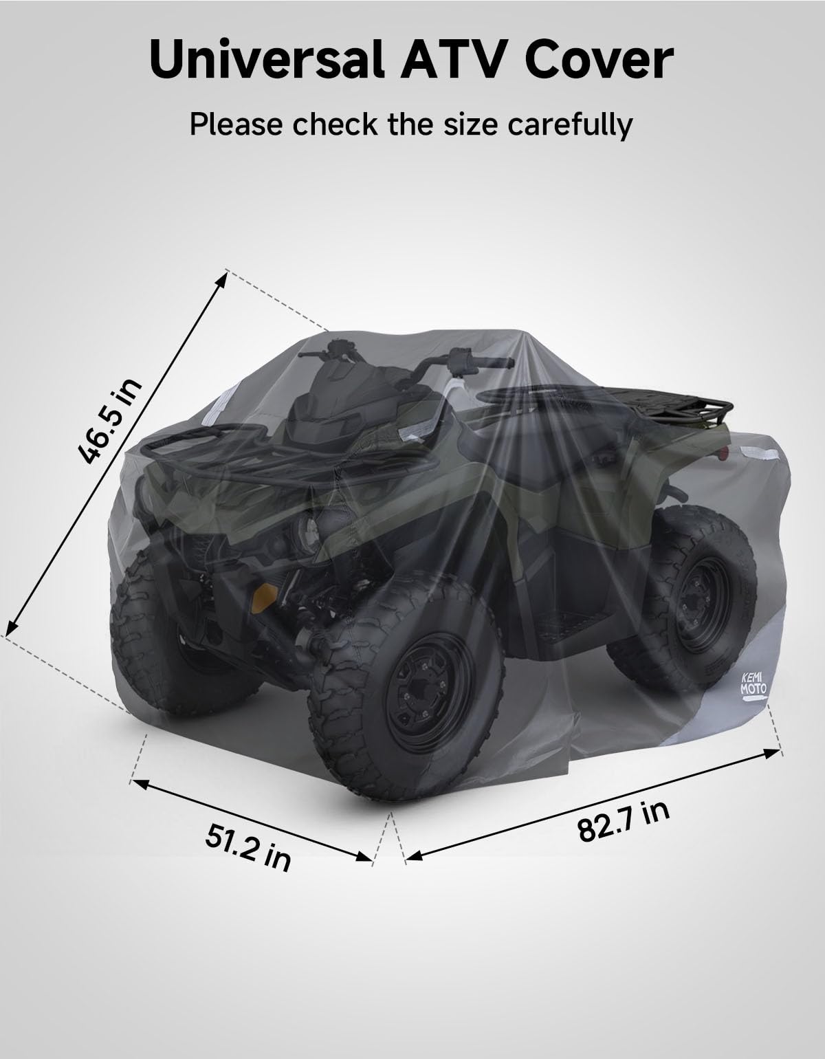 KEMIMOTO ATV cover windshield fit ensures secure coverage across models