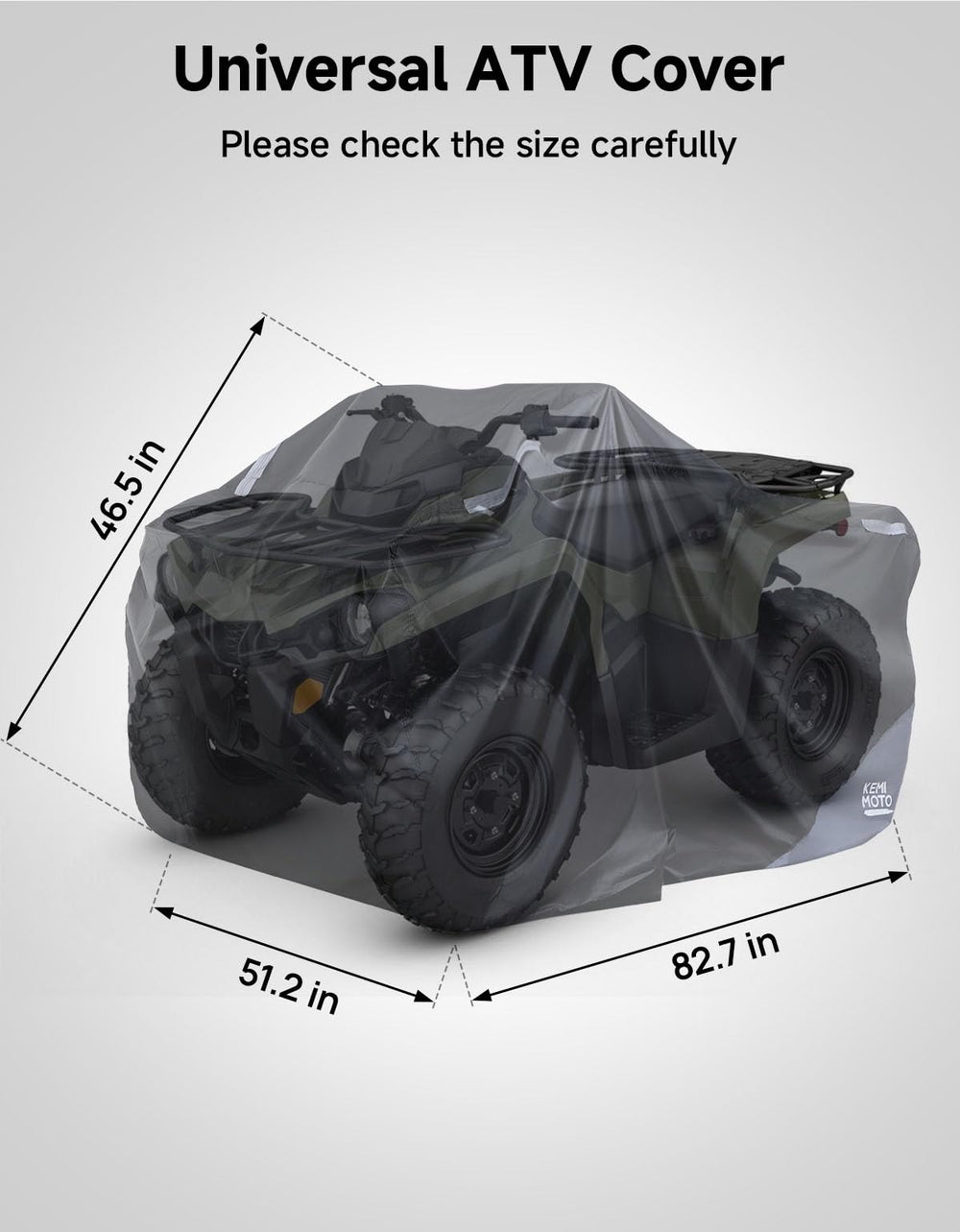 KEMIMOTO ATV cover windshield fit ensures secure coverage across models