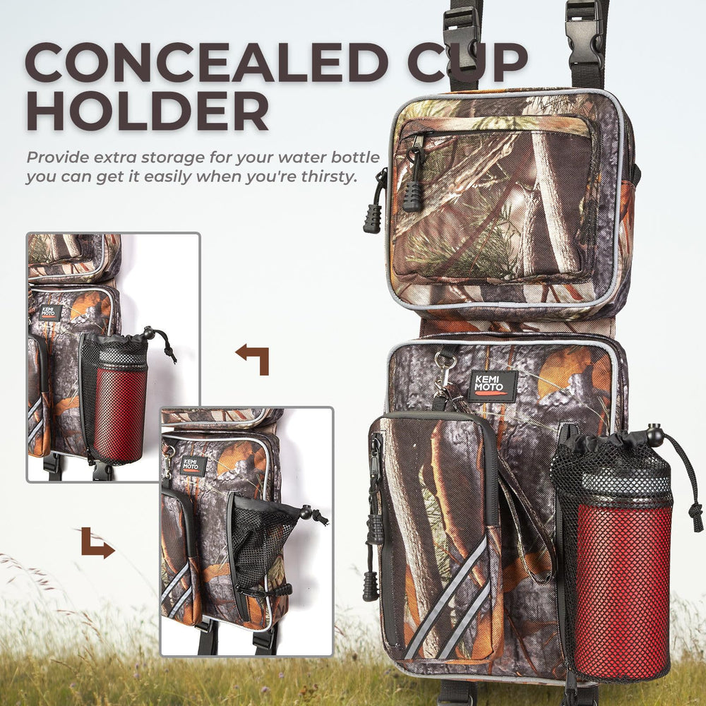 KEMIMOTO ATV Fender Bags cup holders for easy hydration on the go.