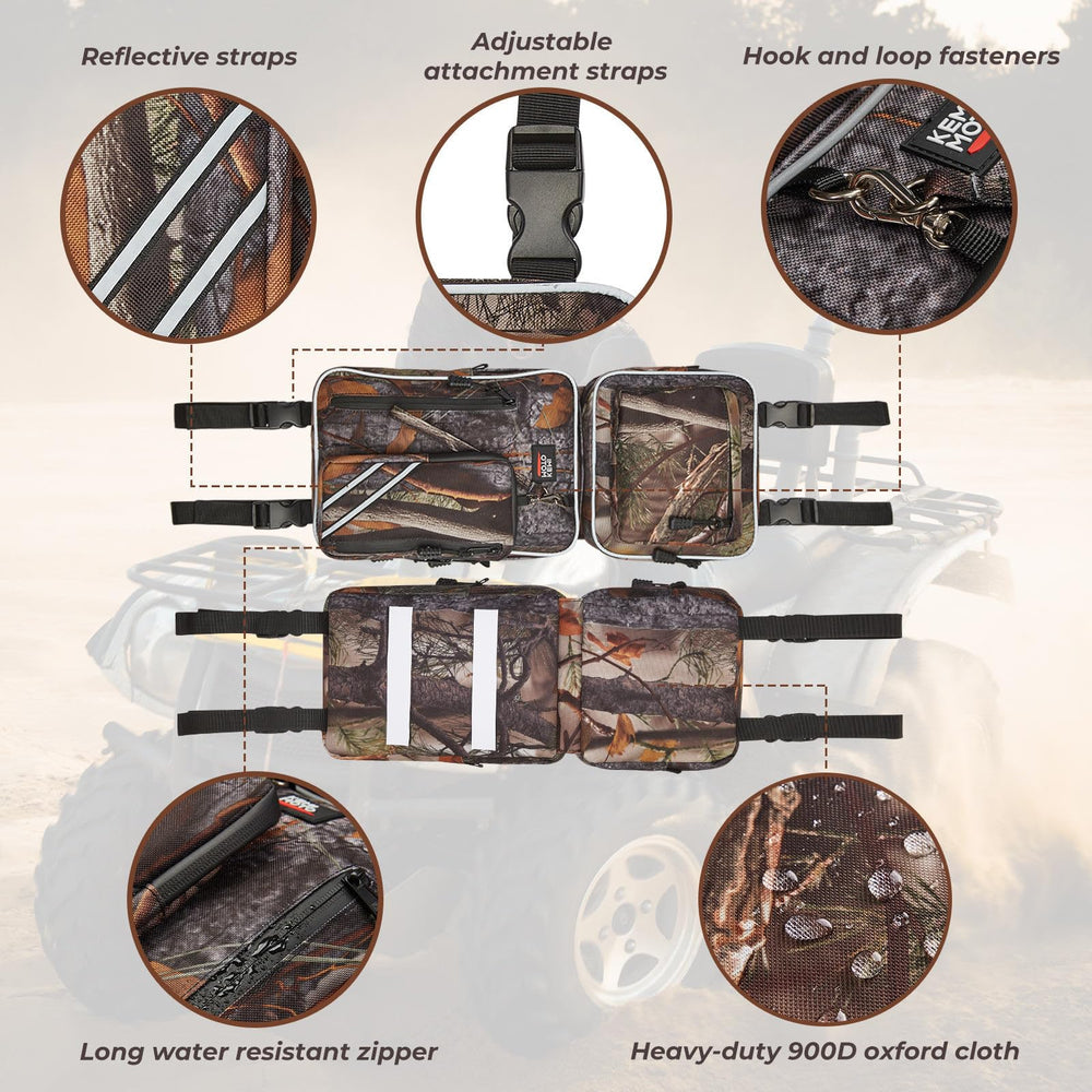 KEMIMOTO ATV Fender Bags tool-free installation saves time during setup.