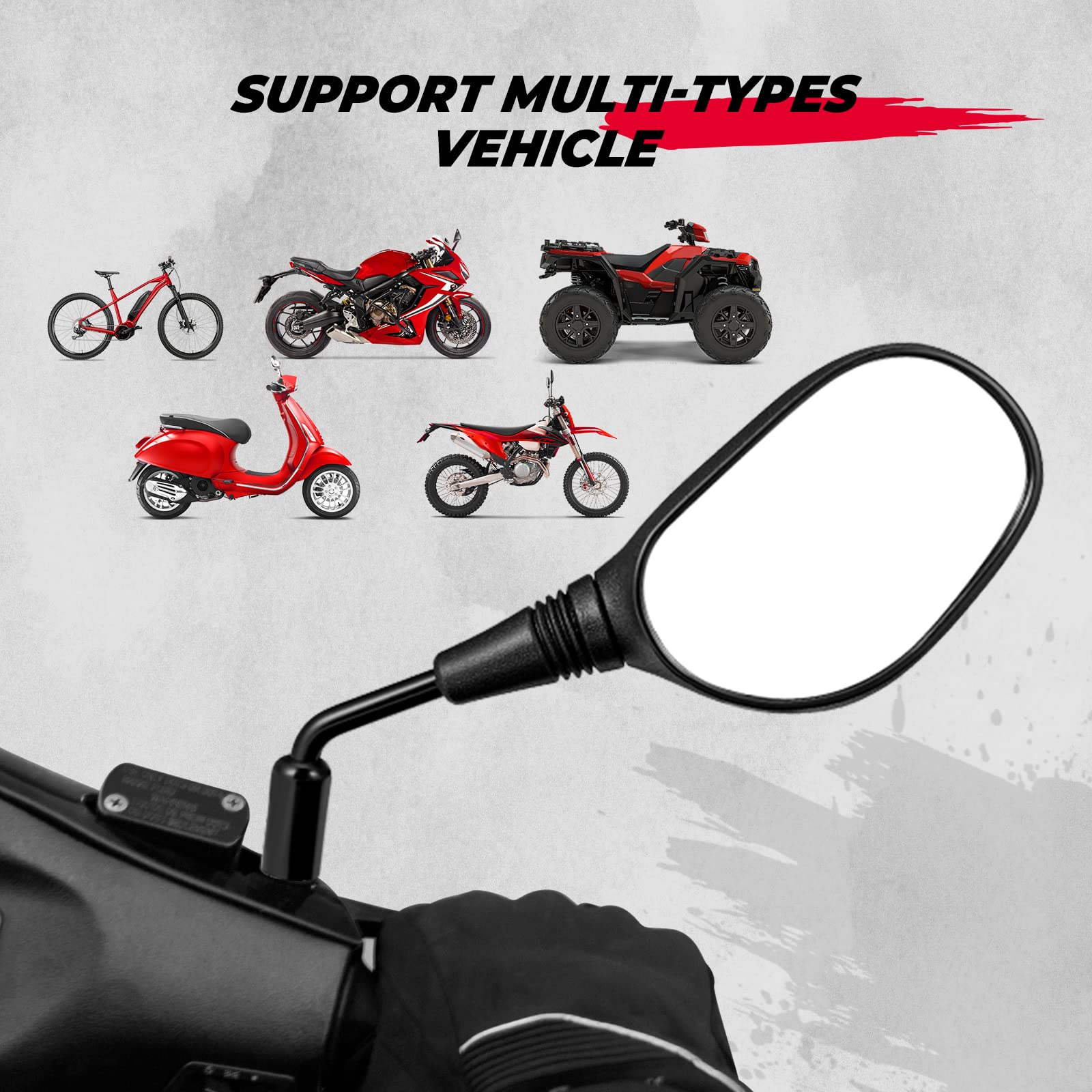 KEMIMOTO ATV mirrors wide field view reduces blind spots effectively.