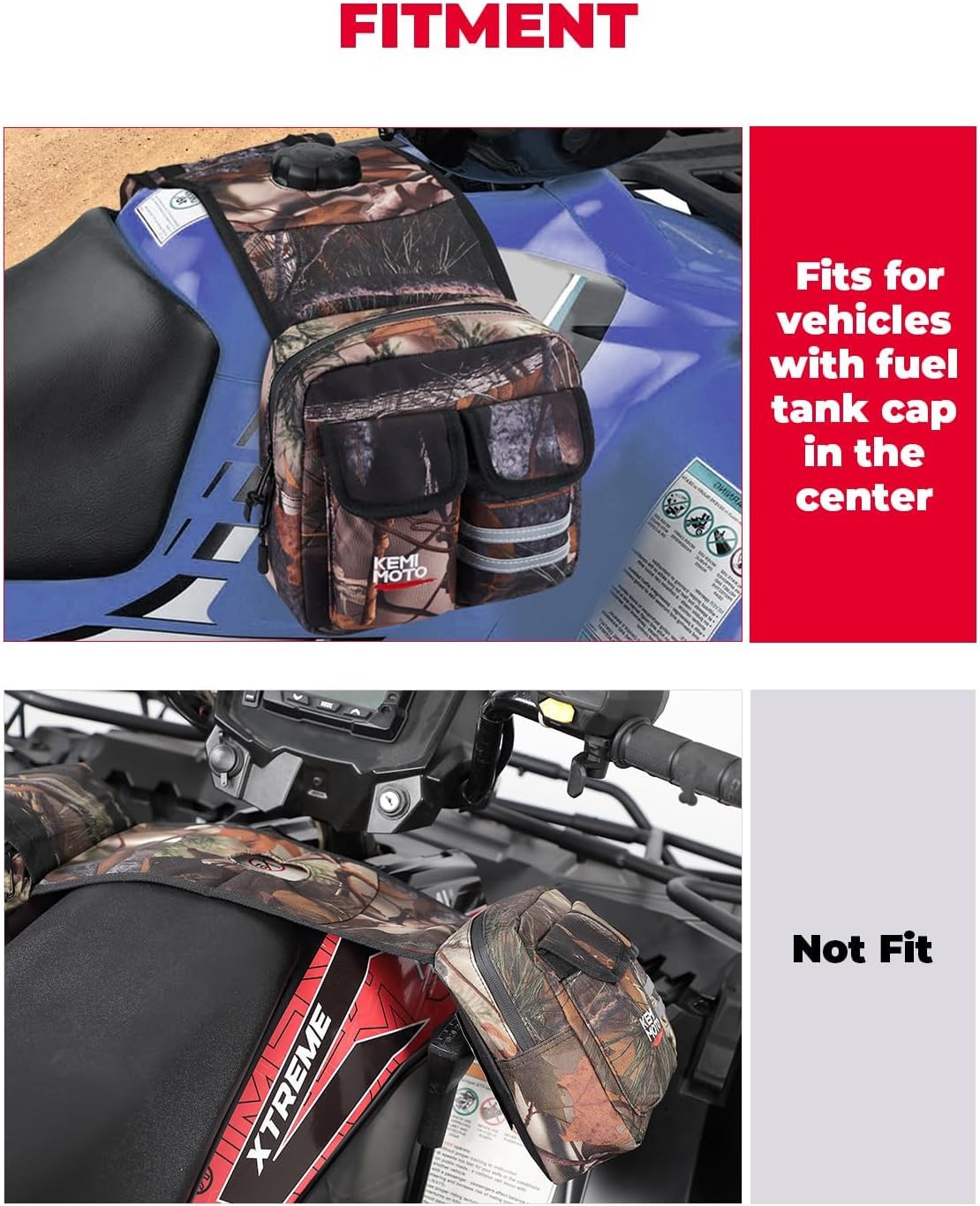 KEMIMOTO Saddle bag with dustproof zipper protects contents during rides.