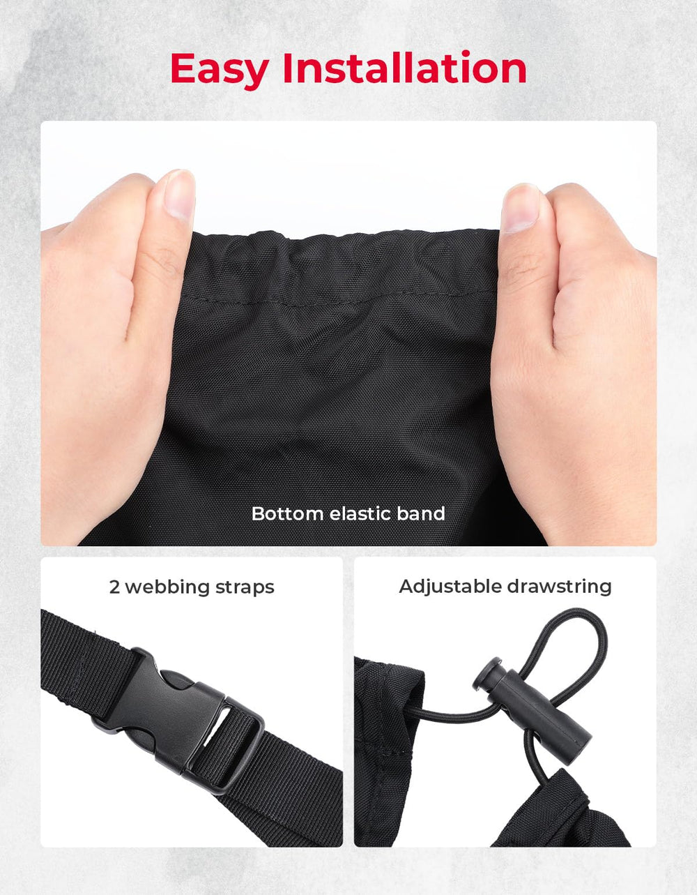 KEMIMOTO ATV seat cover adjustable fit stays securely in place during bumpy rides.