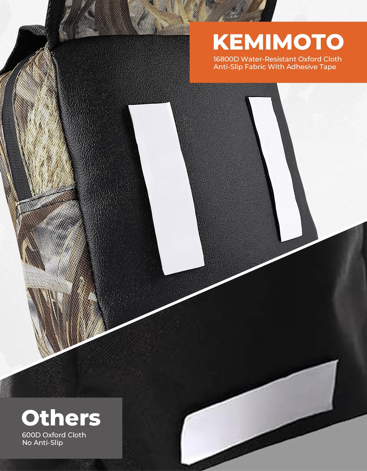 KEMIMOTO ATV tank bag four-strap system for stable mounting