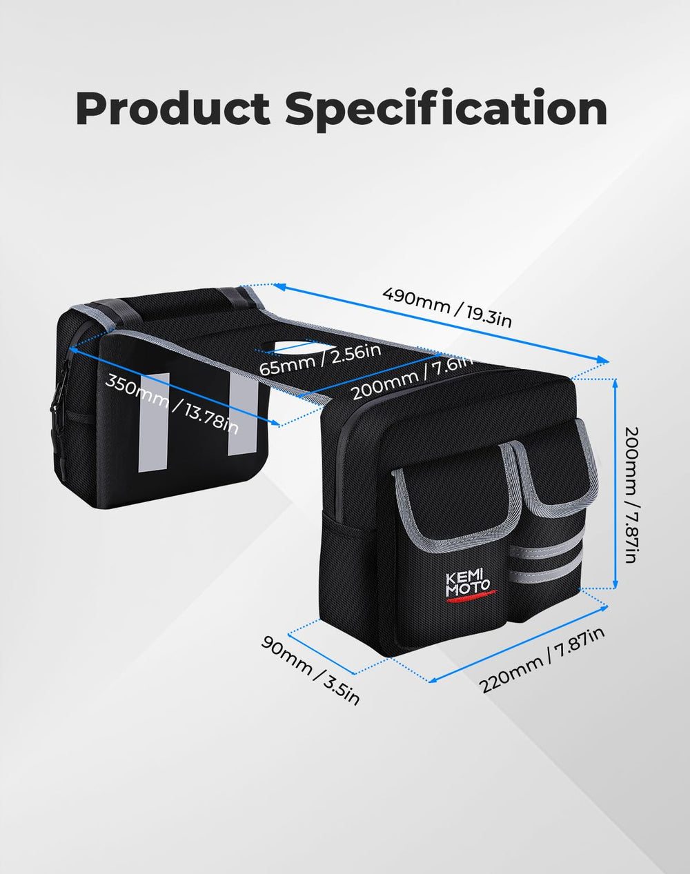 KEMIMOTO bag uses a water-resistant zipper to guard contents.