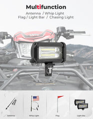 KEMIMOTO ATV whip mount base highlighting 12mm attachment for sturdy support