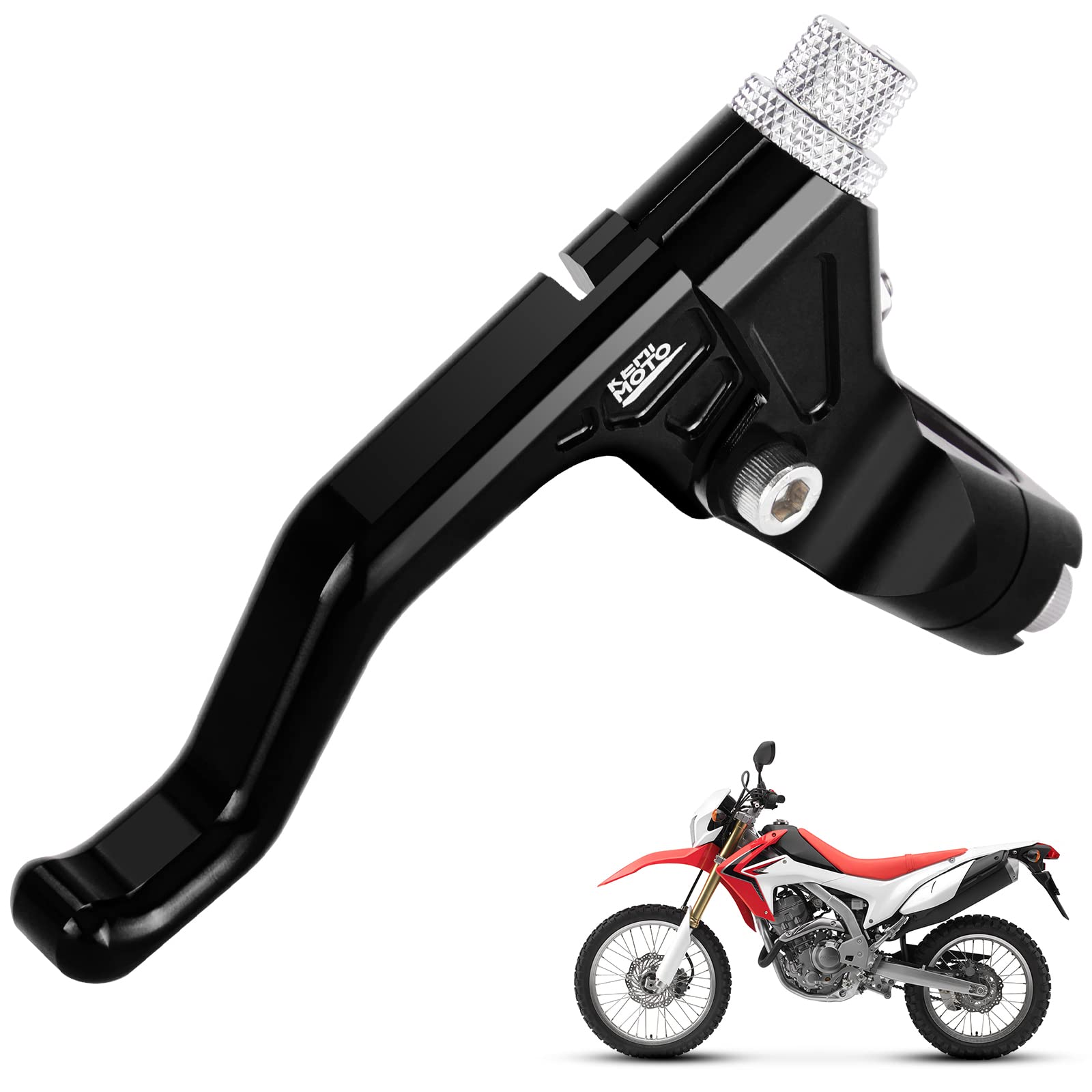 KEMIMOTO clutch lever left 22mm front view enhances grip and control during riding