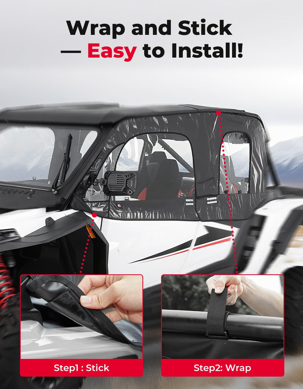 Kemimoto mirrors-compatible design preserves rear visibility.