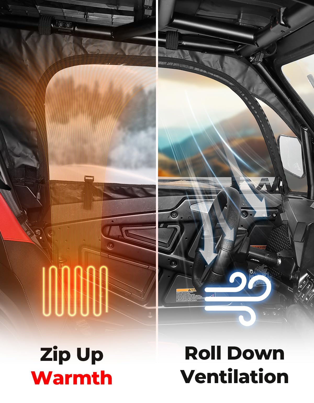 Kemimoto rolling windows enable easy ventilation control.