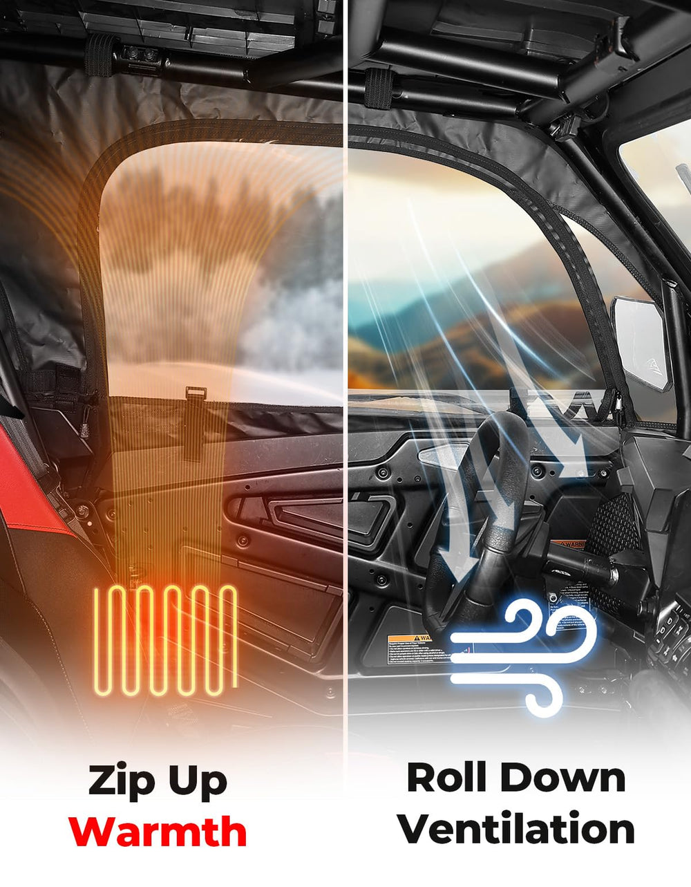 Kemimoto rolling windows enable easy ventilation control.