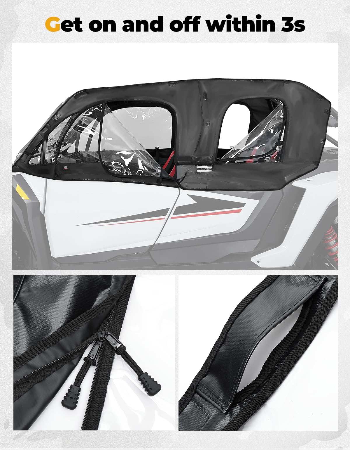 Kemimoto 2026 YKK zipper ensures durable, weatherproof operation.