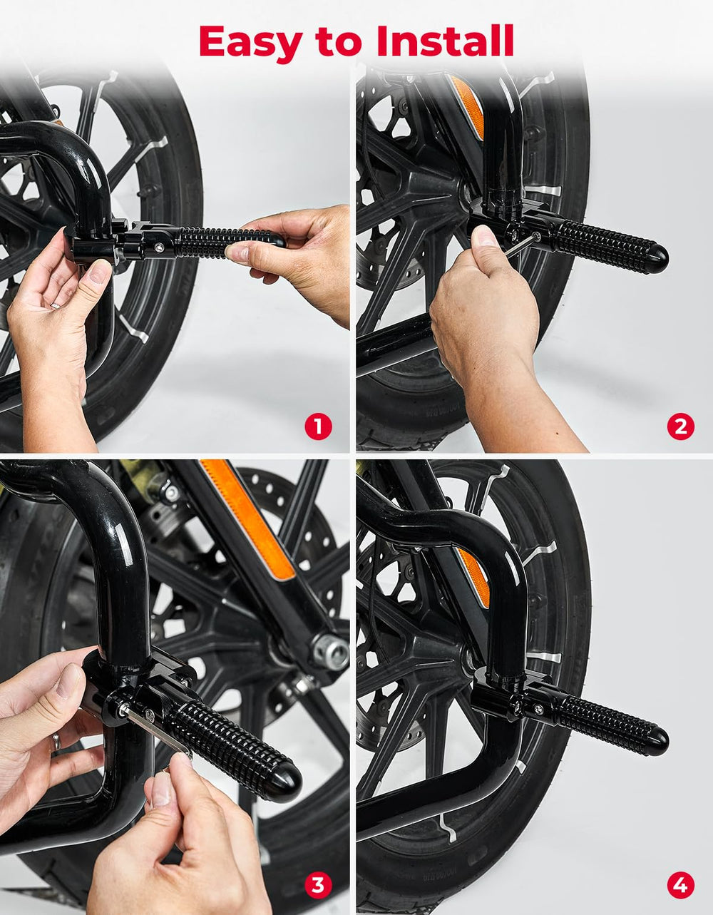 KEMIMOTO compatibility with 22-32mm crash bars enables broad universal fit.