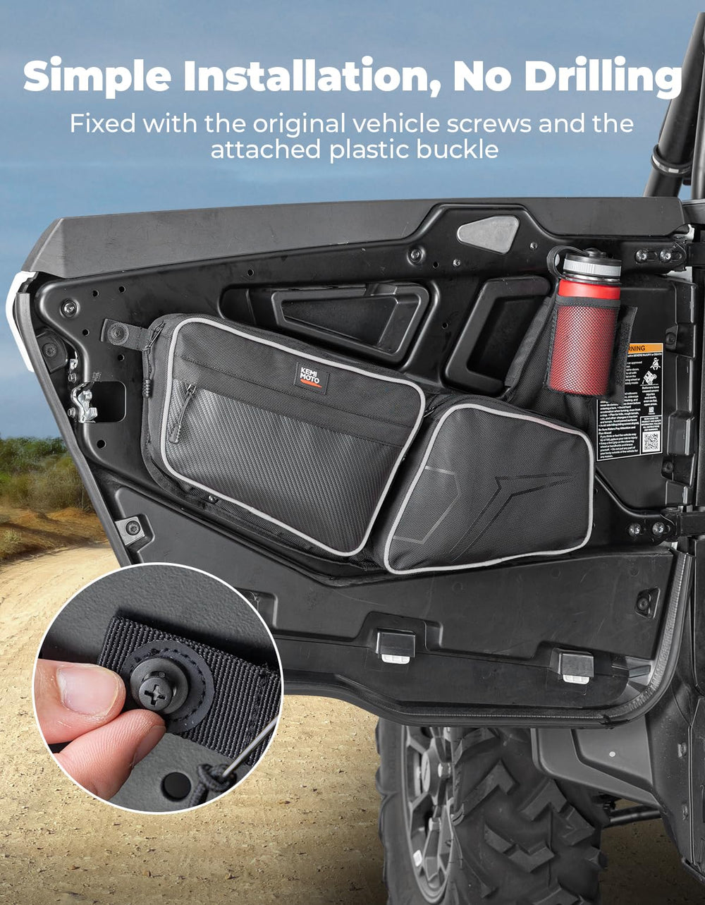 KEMIMOTO easy-install design lets you mount without removing the door.
