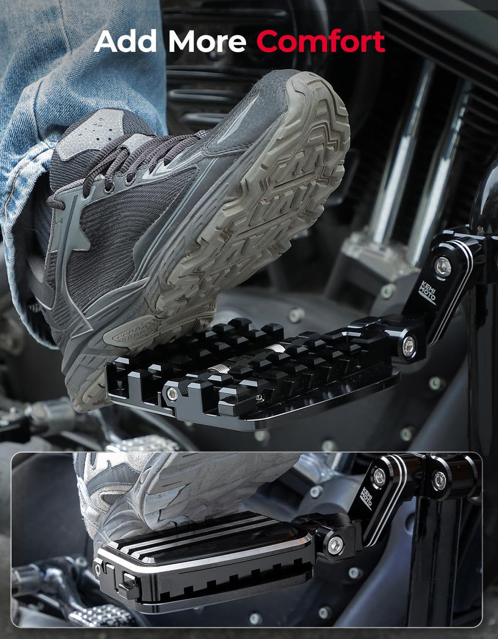 KEMIMOTO folding action demonstrates easy hands-free stowage during rides