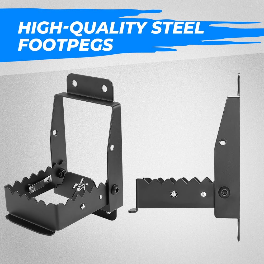 KEMIMOTO sturdy steel foot pegs resist deformation for durable ATV performance