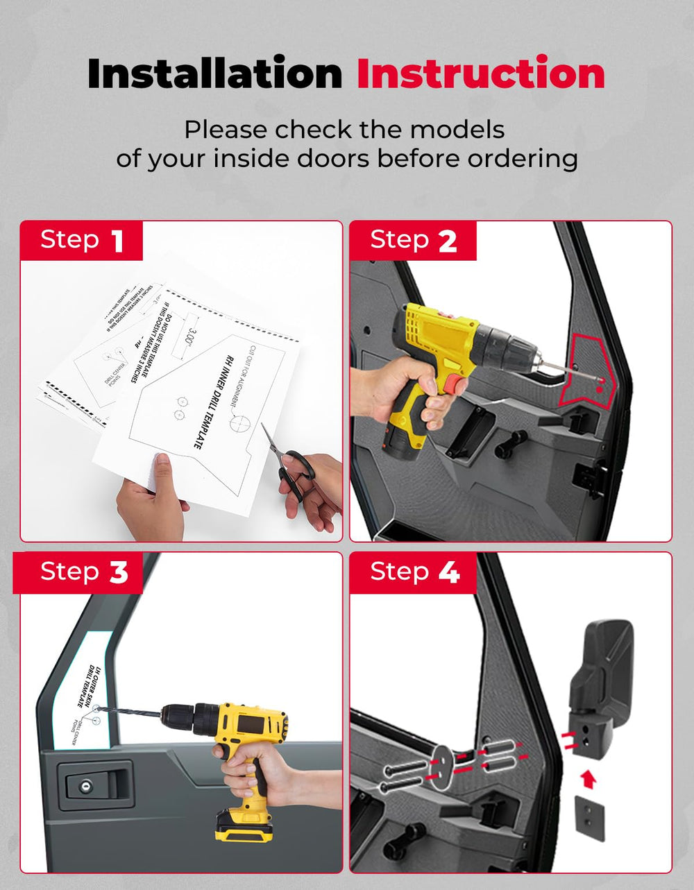 KEMIMOTO full-doors compatibility covers multiple Ranger models for easy upgrade.