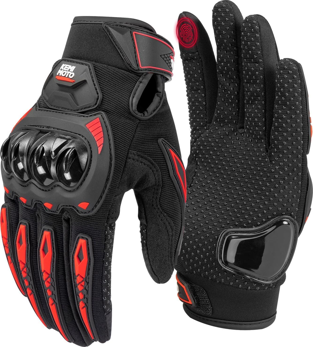 KEMIMOTO motorcycle gloves anti-slip grip improve secure handling during rides.