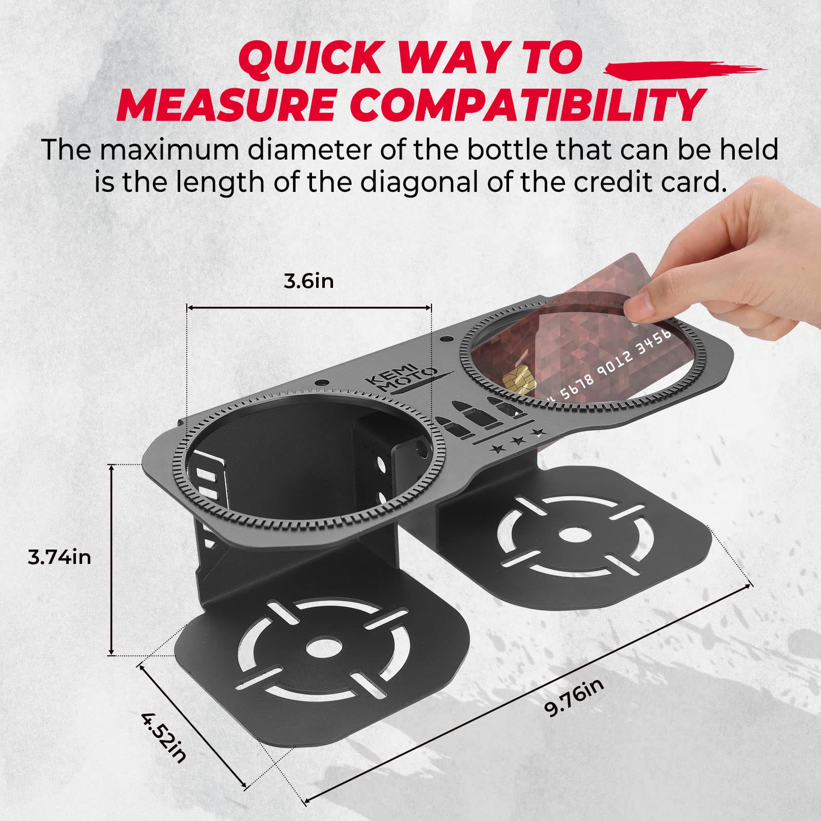 KEMIMOTO grab bar cup holder installation hardware included for quick setup.