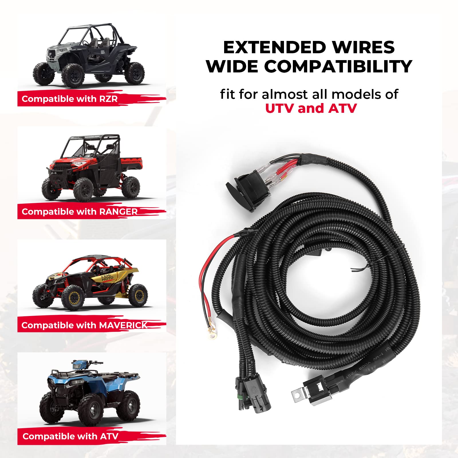 KEMIMOTO heat‑resistant wiring built to endure engine heat