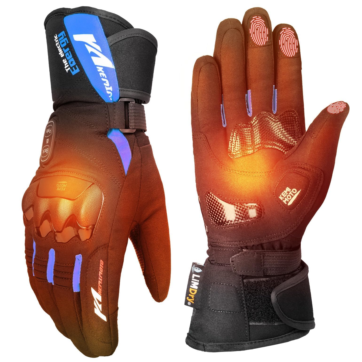 KEMIMOTO heated gloves back-of-hand heat for cold rides