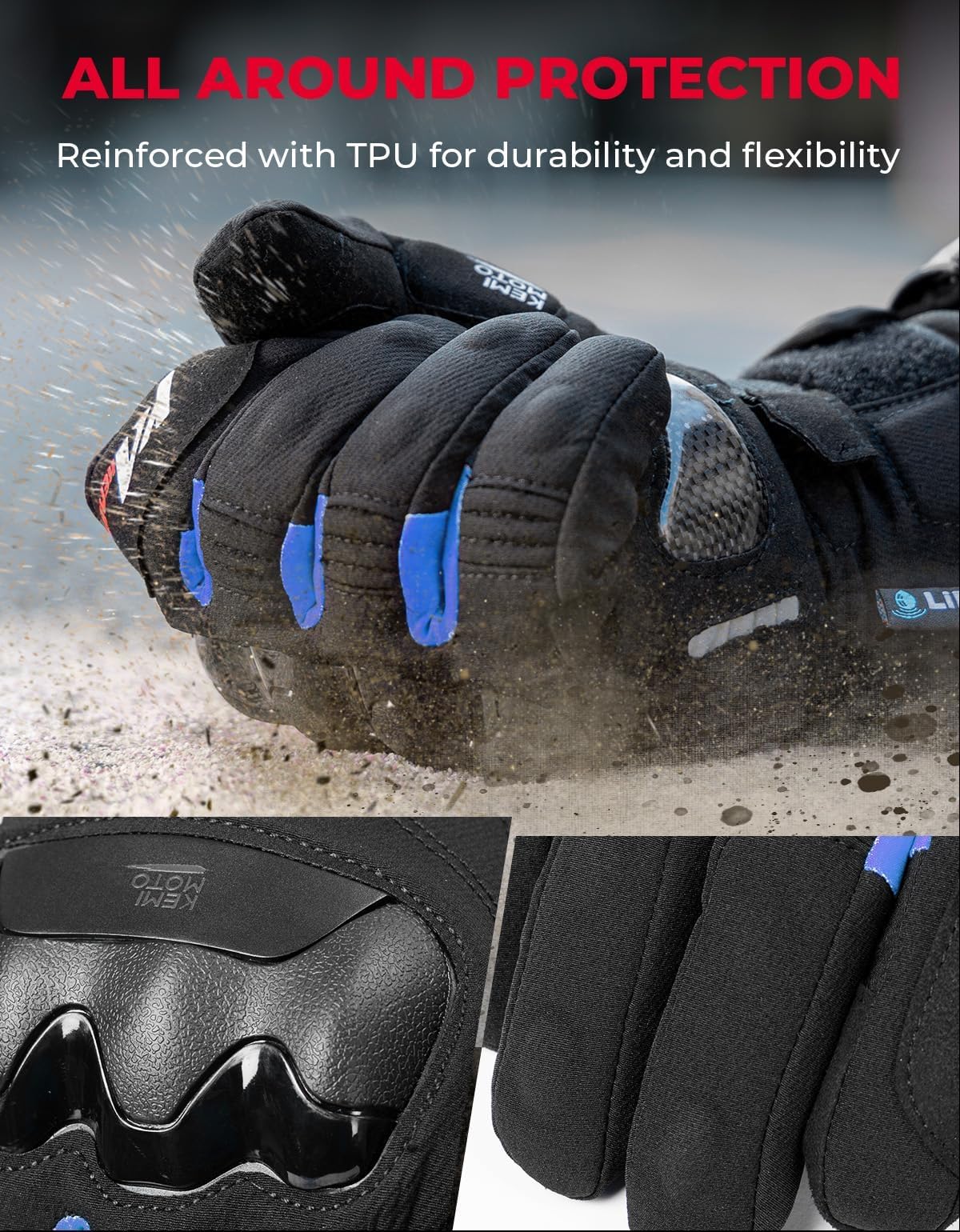 KEMIMOTO gloves touchscreen compatibility for devices on ride