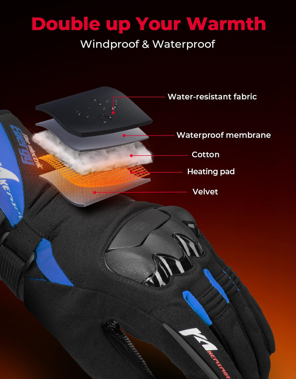 KEMIMOTO gloves waterproof shell protecting hands in rain