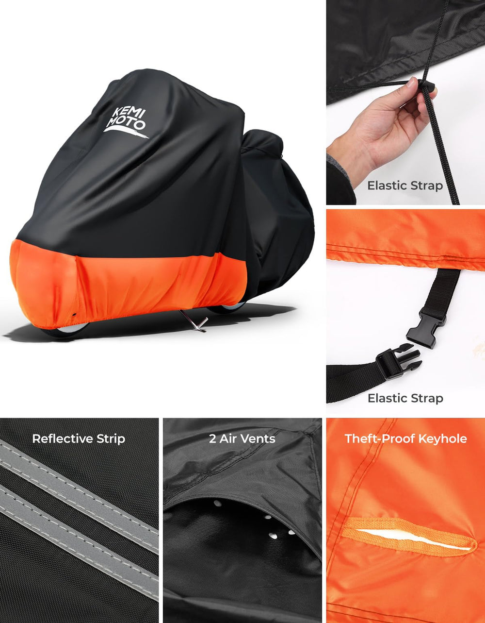 KEMIMOTO all-weather protection for a touring bike facing sun and rain