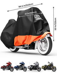 KEMIMOTO 420D Oxford fabric cover on touring motorcycle resists rain