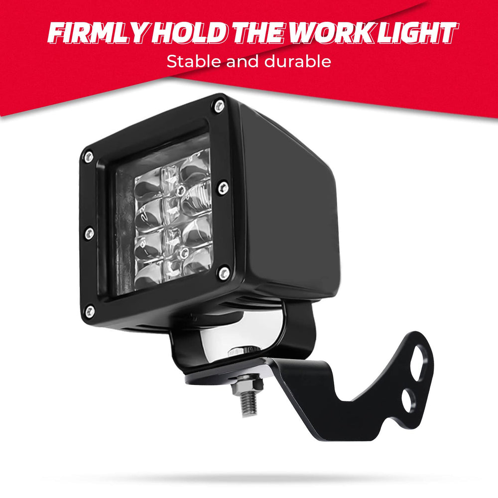 Heavy-duty stainless steel brackets designed for LED cube lights on rugged trails.