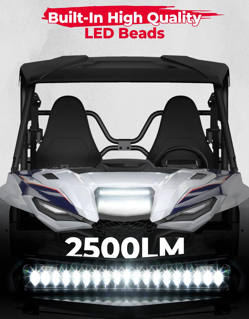 KEMIMOTO IP67 waterproof scoop light withstands rain and mud.